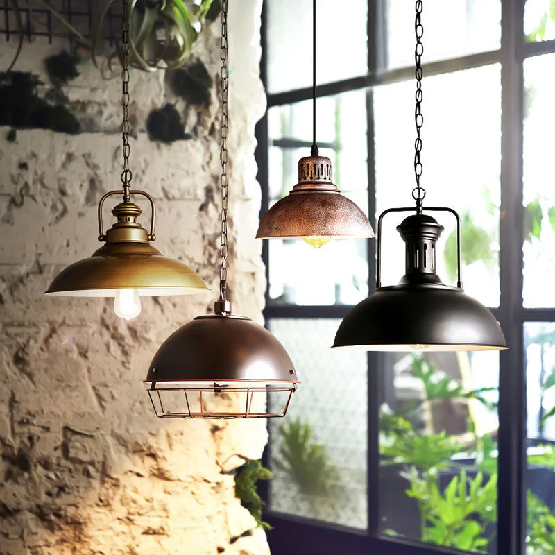 Винтаж Ретро Pandant свет светодиодный Утюг промышленных кулон лампа, подвесной светильник для освещение для дома, ресторана светильники Avize E27 110 V 220 V