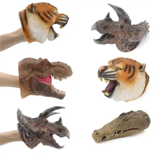 

Kids Dinosaur Hand Puppet Rubber Soft Super Realistic Velociraptor Role Play toys Role Play Realistic Tyrannosaurus for Children