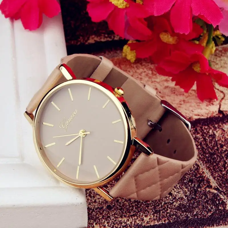 Reloj Mujer модные женские часы кожаный ремешок из нержавеющей стали аналоговые
