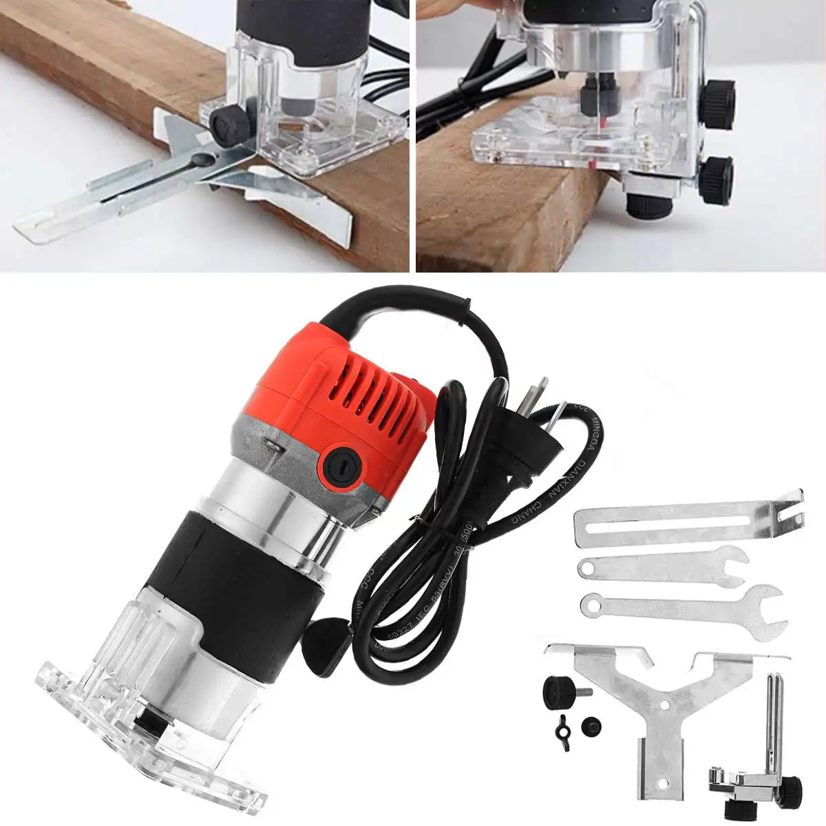 

Electric Hand Trimmer Wood Laminate Router 6.35mm Small Copper Motor Carving Machine Woodworking DIY Power Tools