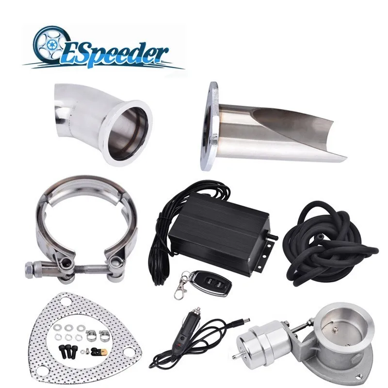 

ESPEEDER 2.5"3.0" E-cut Exhaust Cutout Valve Controller Set Vacuum Exhaust Cutout Electric Control Valve Kit With Vacuum Pump