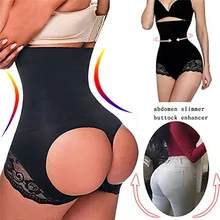 Женское сексуальное нижнее белье с высокой талией, кружевные трусы, элегантное Бандажное нижнее белье, Корректирующее белье, облегающие трусики с эффектом пуш-ап