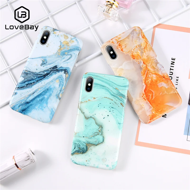 Lovebay Телефон чехол для iPhone 6 6s 7 8 Plus X XR XS Max Модный Цветной мраморный акварельный