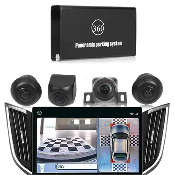 

360 Degree Car Camera 720P HD Panoramic Rearview Car Camera DVR Recording ARM Night Vision Parking System Monitoring Camcorder