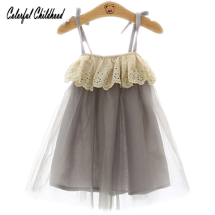 

Fancy tulle mesh strap dress toddler girls party wedding costumes infant newborn body clothes toddler baby dress summer