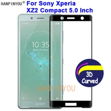 Para Sony Xperia Compact XZ2 H8314 9 H Dureza 3D Cobertura Completa Magro Curvo Temperado Protetor de Tela do Filme de Vidro Temperado guarda