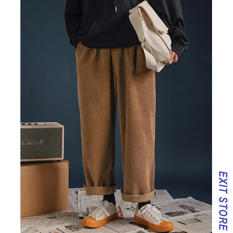 

2019 Spring Autumn New Corduroy Men's Trousers men Casual Pants High Quality Straight Breathable streetwear sweatpants