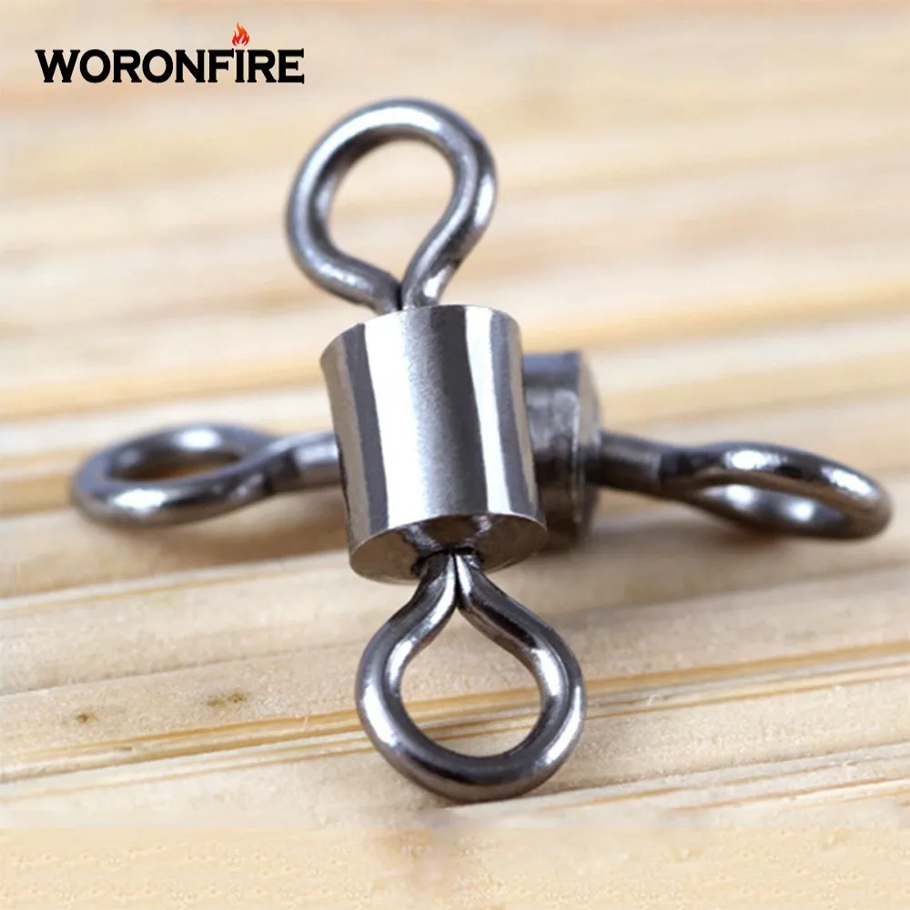 

50pcs/lot Ball Bearing Swivel Solid Rings Fishing Connector 3/0-14# Round 8 Shape Eye Rolling Swivels Carp Fishing Accessories