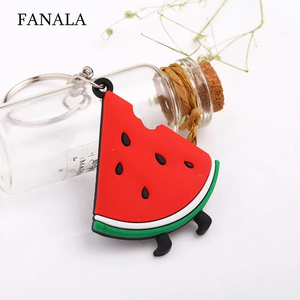 

Chain 0 Animal 010 Key Accessory PVC Unisex Keychain Approx Holder Bag Soft Cartoon Watermelon Cute Decoration kg Holder