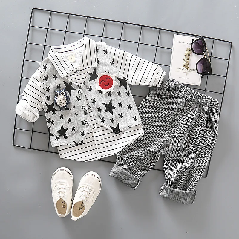 

Children Fashion Gentleman Casual Clothes Kid Girl Boy Vest Bowknot Shirt Pants 3pcs/set Spring Autumn Infant Cotton Tracksuit