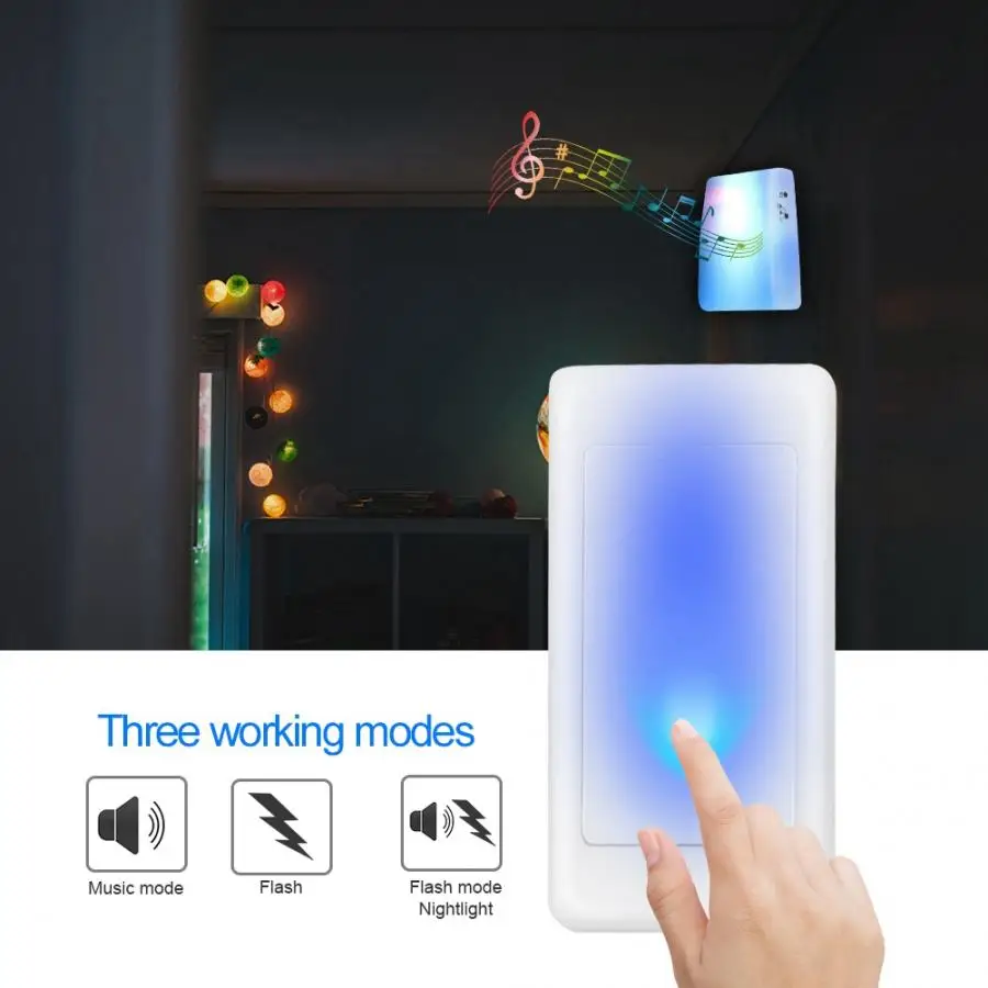 

Video Doorbell 7 Color Lights Flash + Music Doorbell Home Wireless Elderly/Deaf Men Door Bell motion Sensor Bell