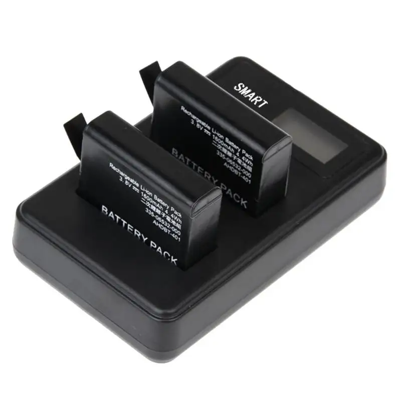 AHDBT 401 ЖК дисплей с двумя портами USB зарядное устройство для GoPro Hero 4 экшн камеры
