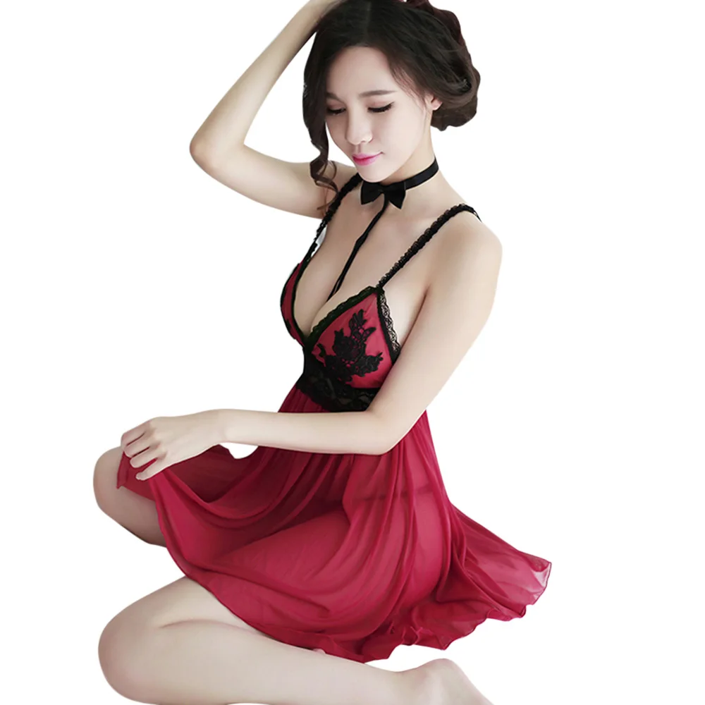 Для женщин сексуальное женское белье Babydoll шнурка T back сорочка Порно секс нижнее