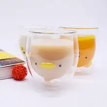 Термостойкое стекло 250 мл инновационная 3D двухслойная чашка медведь Кот утенок