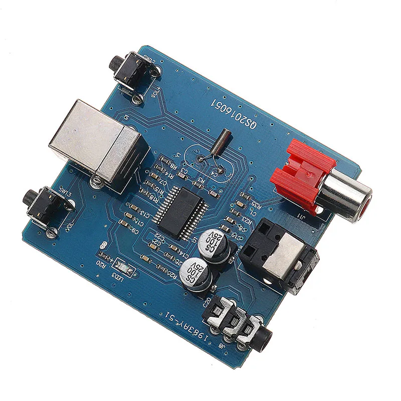 CLAITE 1 шт. 3,5 мм декодер плата PCM2704 аудио DAC Hi-Fi модуль USB к S/PDIF звуковая карта аналоговый коаксиальный Оптический волоконный выход