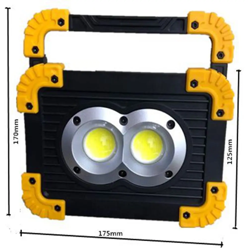 

20W LED Flood Lights Double Round USB Portable Waterproof COB Camping Light Rechargeable 3Modes LED Work Light Outdoor LED Light