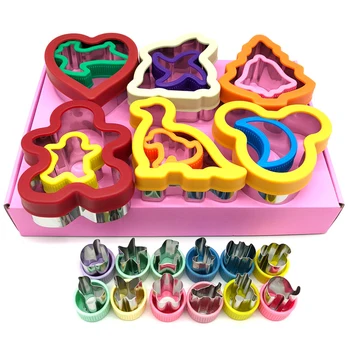 

24Pcs Stainless Steel Mold Cookie Cutter Set Sandwich Biscuit Pastry Baking Tools Early Learning Education Toys For Kids