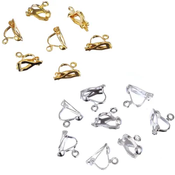 

Fashion 10*13mm 20pcs/lot DIY Ear Clip Creative Jewelry Accessories Bronze Gold Clip For Earrings