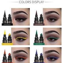 2 в 1 жидкая подводка для глаз+ штамп водостойкая быстросохнущая двойная головка подводка для глаз крыло штамп для женщин Макияж инструмент TSLM1