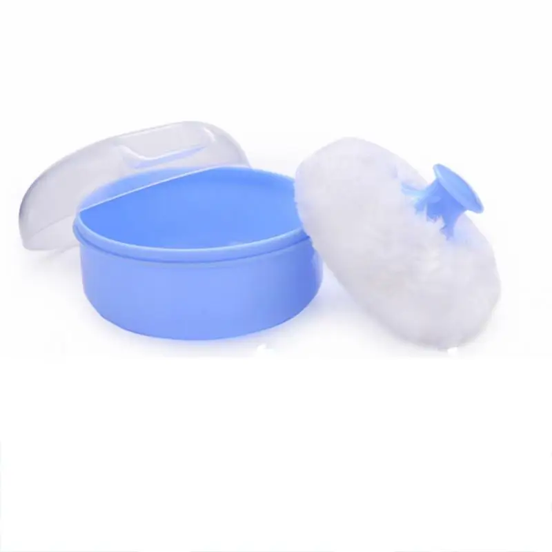 Portable Powder Puff Box Body Baby Face Talcum Powder Puff Sponge Infant Puff Box Container Case