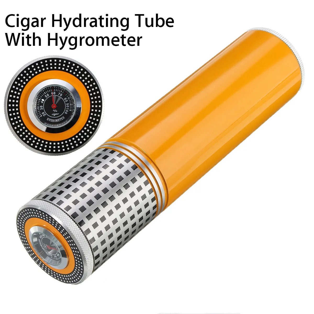 1pcs Yellow Mini Travel Cigar Humidor Humidifier Hydrating Storage Tube With Hygrometer Tobacco Moisture Strip Cigarette Tool 1pcs Yellow Mini Travel Cigar Humidor Humidifier Hydrating Storage Tube With Hygrometer Tobacco Moisture Strip Cigarette Tool