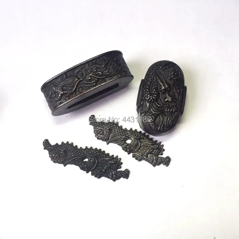 Набор дракон тема фитинги из сплава японская катана WAKIZASHI аксессуары для мечей DIY