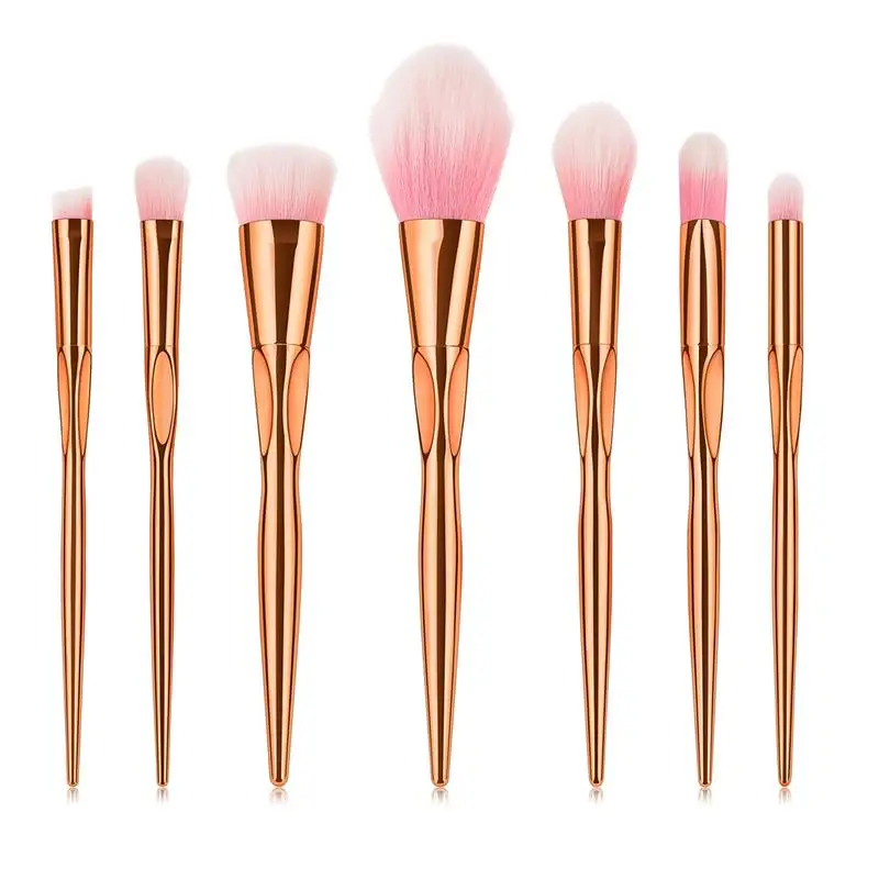 

7Pcs Diamond Rose Gold Makeup Brushes Set Foundation Powder Blend Blush Eye Shadow Lip Mermaid Brush Cosmetic Beauty Tool Kit