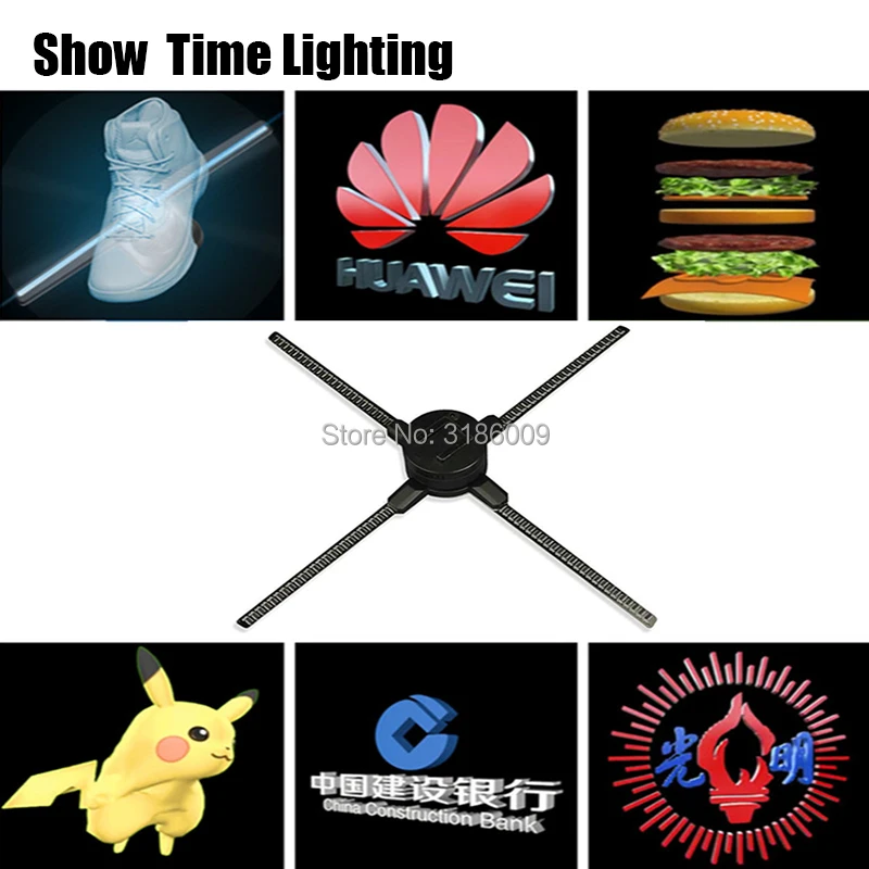 HOT SALE Showtime New Arrival Phone app via Wifi control 3D LED Holographic Fans display Hologram Player Fan