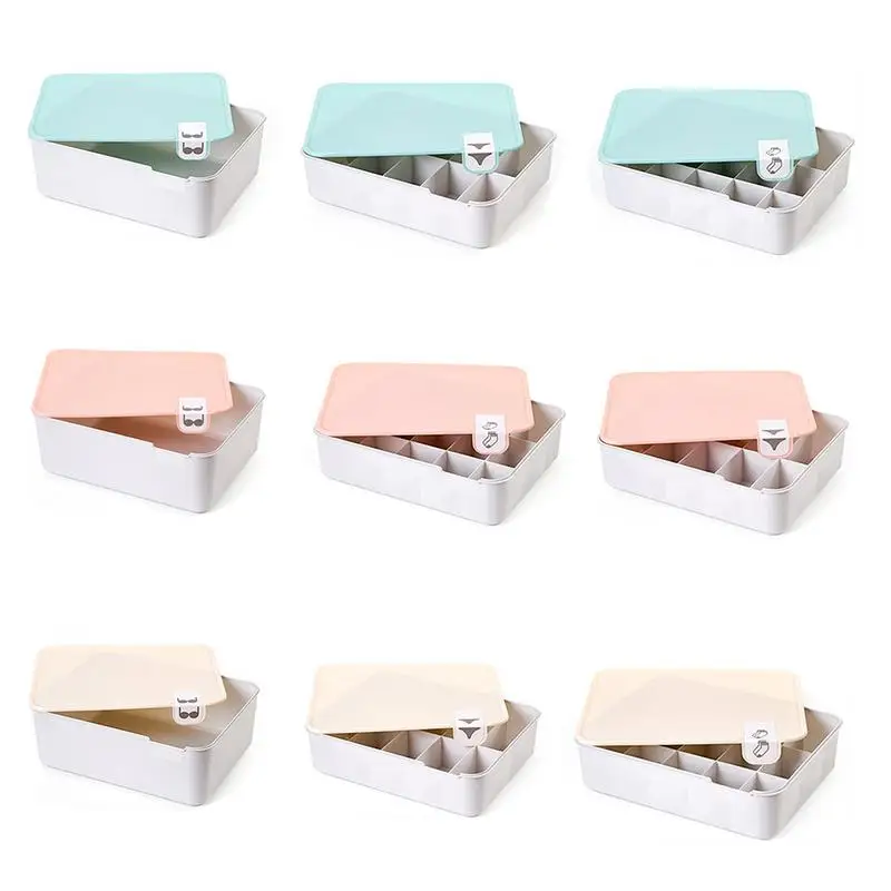 

Compartment Storage Box Partition Underwear Bra Socks Container Manager Miscellaneous Items Storage