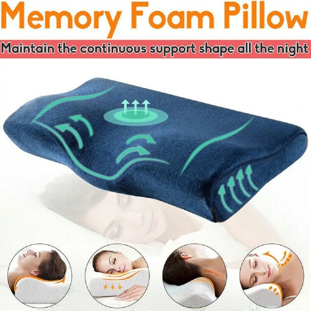 

2019 Newest High Quanlity Butterfly Shap Memory Foam Neck Pillow Slow Rebound Cervical Health Care Soft Pillow
