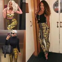 Новые стильные женские йоги желтые цветочные брюки женские Для Бега Спортзала упражнения легинсы для фитнеса повседневные брюки