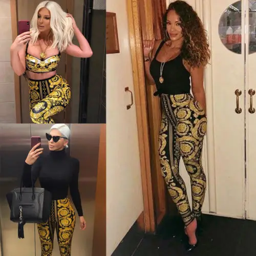 

2018 New Stylish Womens Yoga Yellow Floral Pants Ladies Run Gym Exercise Sports Fitness Leggings Casual Trouser