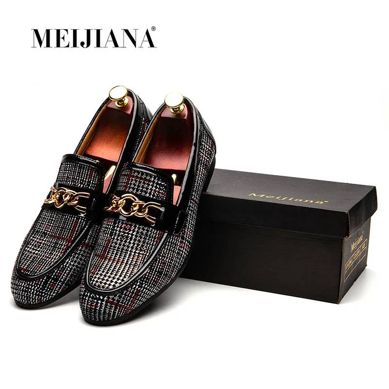 

MEIJIANA 2018 New Slip On Men Dress Shoes Handmade Loafers Loafers Men Leather Men Casual Shoes Fashion Wedding Party Men
