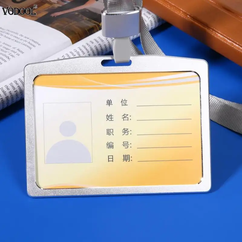 Aluminum Name Card Badge Holder Alloy Staff Business Work
