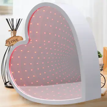 

WSFS Hot New 3D Creative Cute Heart Night Light Led Decor Lamp Novelty Mirror For Kids Baby Good Gift Decoration Heart shape