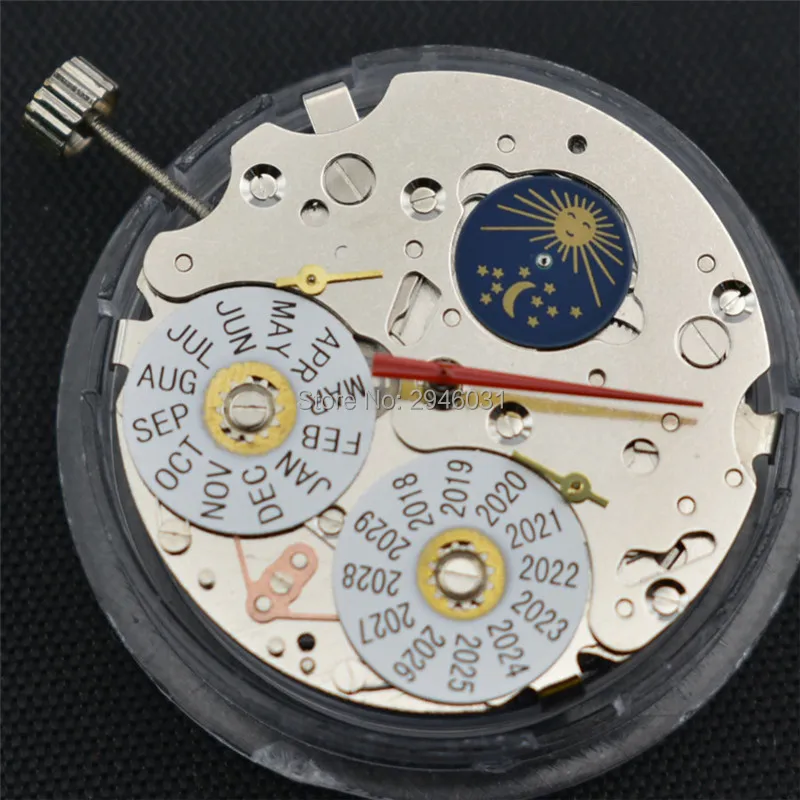 

High quality and Durable silver Moon Phase Day Date Seagull ST1655 Automatic Mechanical Movement C760