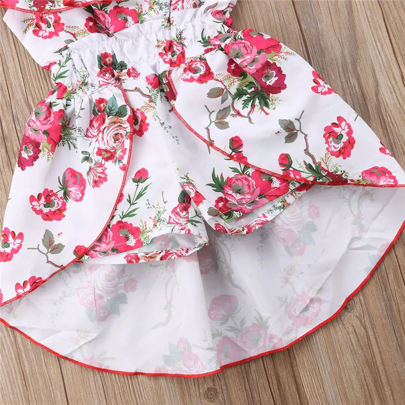 0-5T Girls Dresses New Summer Fashion Toddler Baby Kids Floral Print Sleeveless Clothes Party Bib Strap Tutu Dress Girl kid