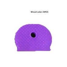 Новые 24 шт Разноцветные идентификационные силиконовые кольца для ключей полые крышки брелок идентификатор метки для Автомобиль Мотоцикл Велосипед