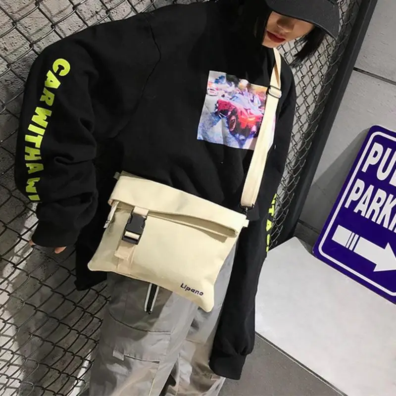 

Fashion Women Men Shoulder Bags Simplicity Canvas Small Unisex Crossbody Bag Soft Medium Size Messenger Bag for Teenagers