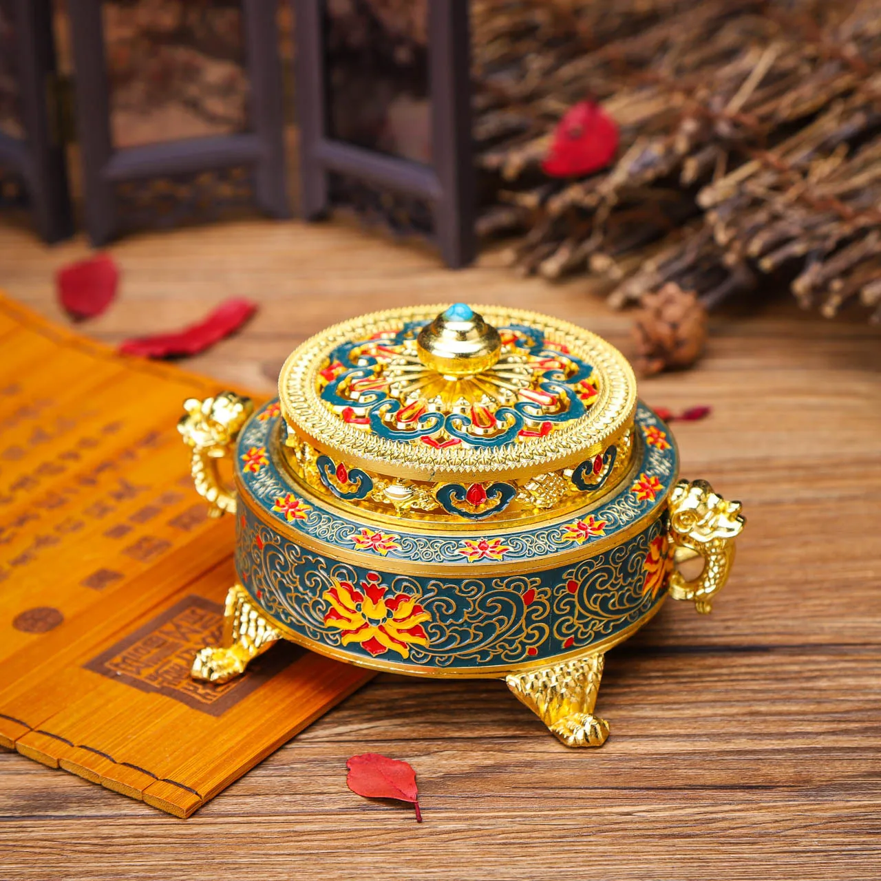 عالية الجودة الملونة سبائك مبخرة إمدادات البوذية غرفة مجموعة اللوتس زهرة Incenseburner المنزل ديكور عالية الجودة الملونة سبائك مبخرة إمدادات البوذية غرفة مجموعة اللوتس زهرة Incenseburner المنزل ديكور