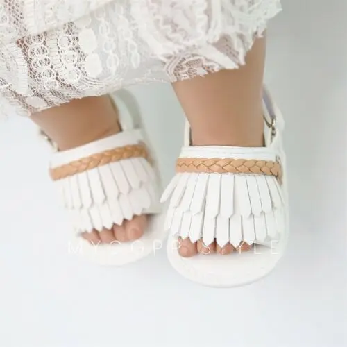 Для маленьких девочек кисточки Туфли-сандалии летние каникулы детская обувь для младенцев Prewalker
