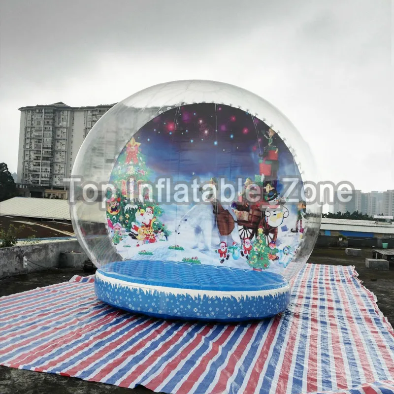 For Christmas Giant Inflatable Snow Globe Bubble Dome Tent With Blower 2M/3M/4M Human Snow Globe Cheap Clear Dome Hot Sale