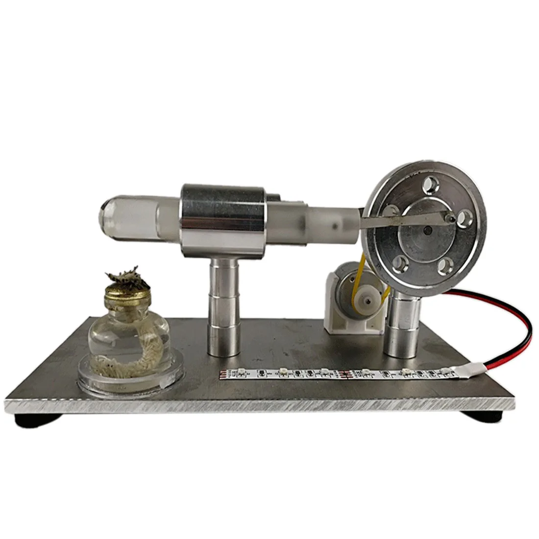 

Stirling Glass Hot Single Cylinder Color Bank Light External Combustion Heat Steam Power Engine Model Science Educational Toy