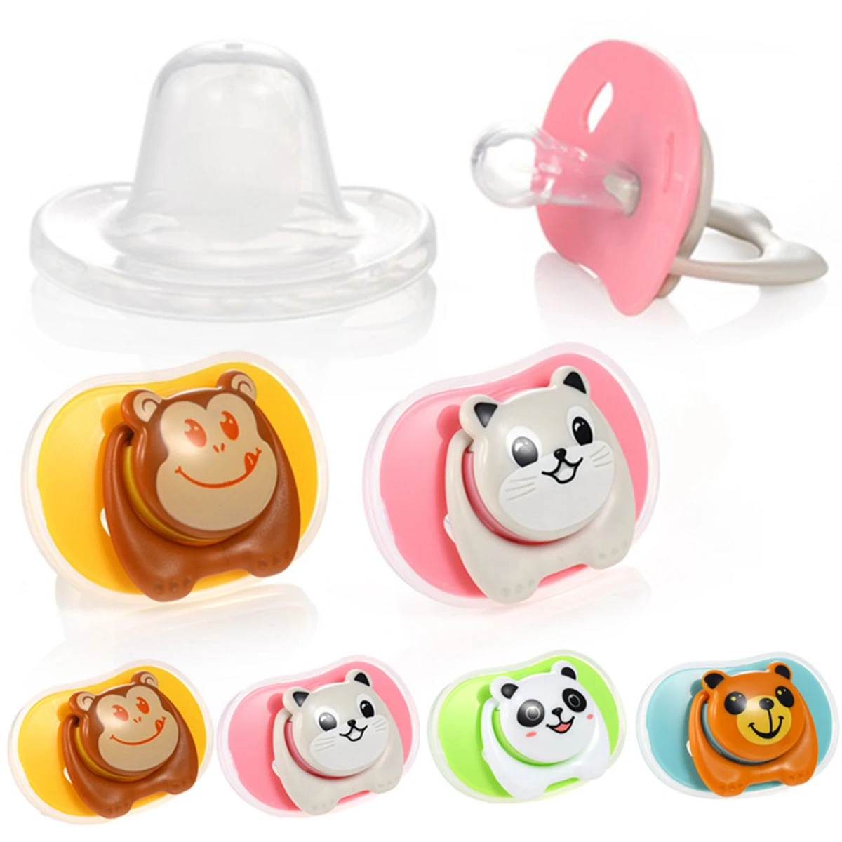 Food Grade Silicone Funny Baby Pacifiers Dummy Nipple Teethers Toddler Pacy Orthodontic Soothers Teat for Pacifier Gift 1PC | Мать и