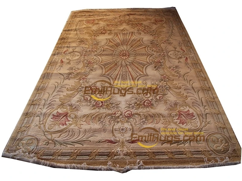 

Carpet Handmade French Chic Brown Fashionable Circular Carpet Household Decoration Mat Wool Knitting Carpets