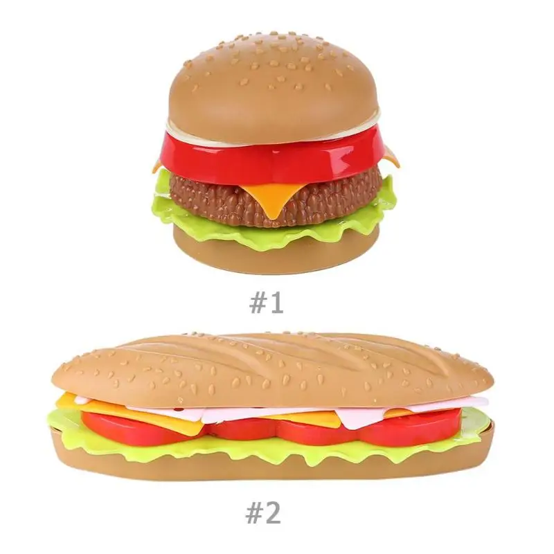 ABS Моделирование еда гамбургер кухня игрушка ролевые игры дети собранная модель детская кухня режущие игрушки гамбургер фигурка модель