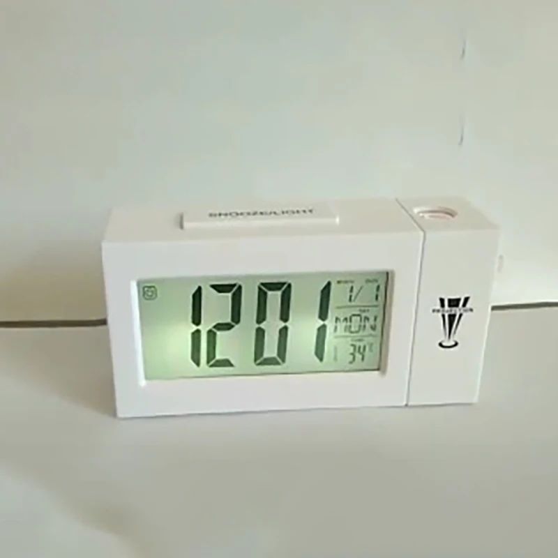Проекционный Будильник цифровой ЖК-дисплей Голос говорящий стол часы температура Повтор Функция стол проектор часы