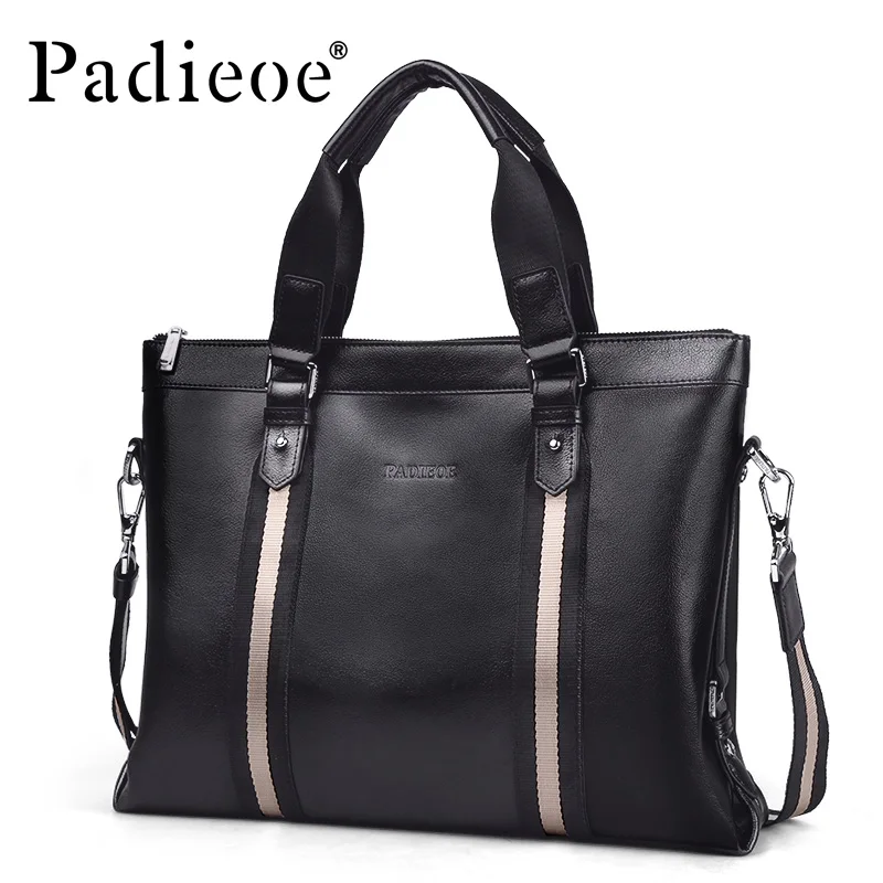 Padieoe сумка мужская натуральная кожа портфель мужские сумки через плечо для ноутбука а4 натуральная кожа адвокат Файл сумка бизнес работа