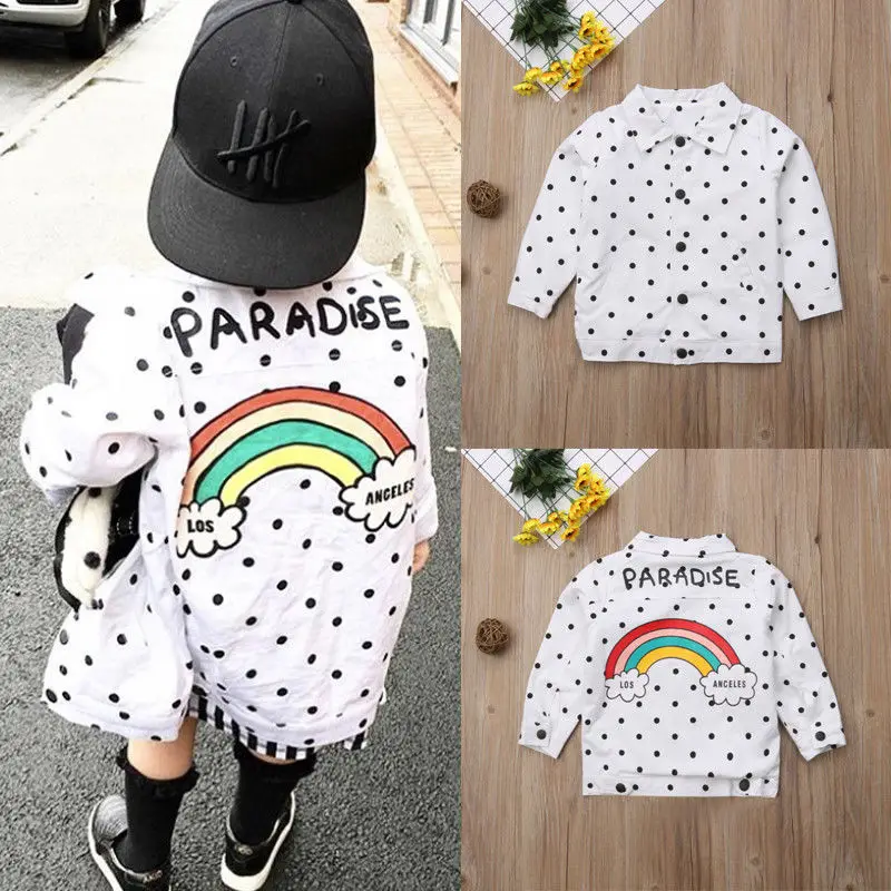 

Emmababy US Fashion Toddler Kids Baby Girls Boys Rainbow Polka Dot Tops Outerwear Coat Jacket Clothes