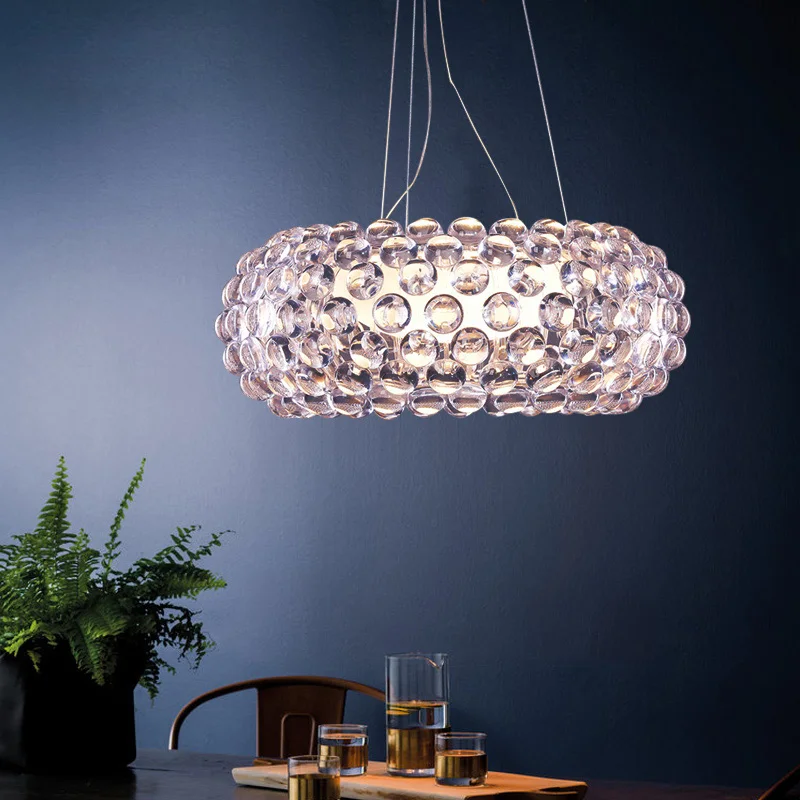 

Caboche LED Suspension Lamp Chandelier Acrylic Lustre De Large Round Chandeliers Restaurant Cord Lamps Hanging lighting Lamparas